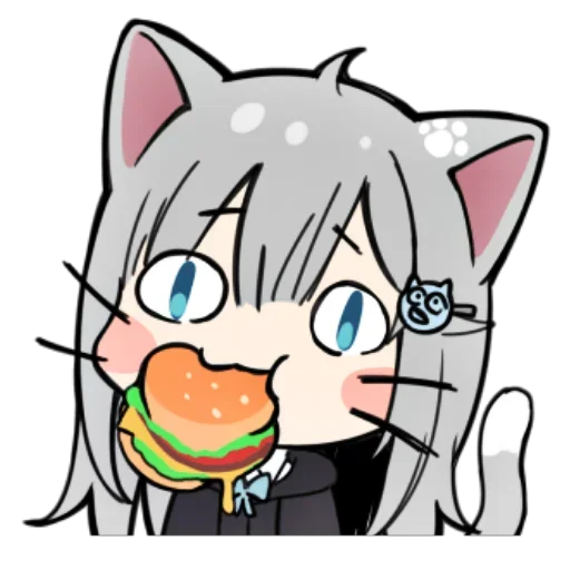 🍔 Стикер «Неко-тян» для Telegram