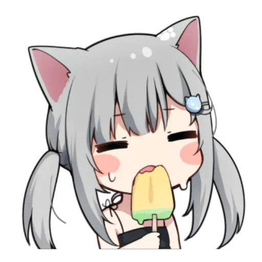 🍦 Стикер «Неко-тян» для Telegram