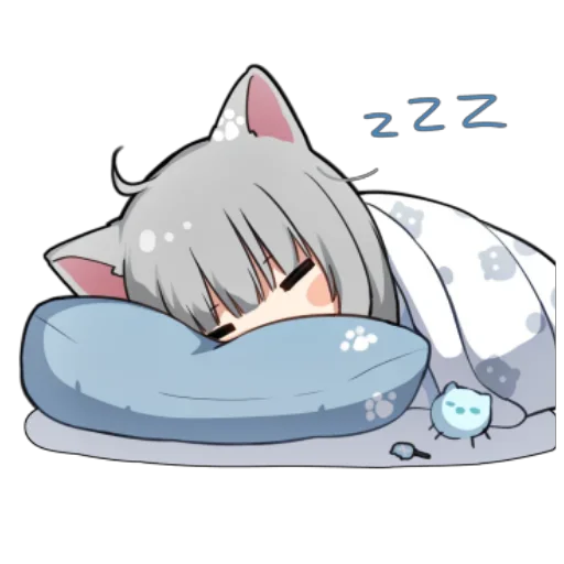😴 Стикер «Неко-тян» для Telegram
