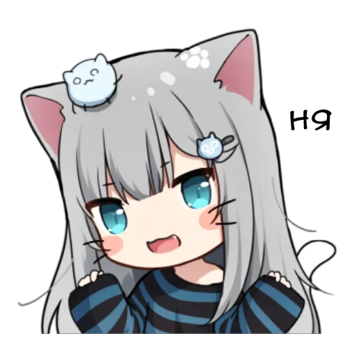 ☺ Стикер «Неко-тян» для Telegram