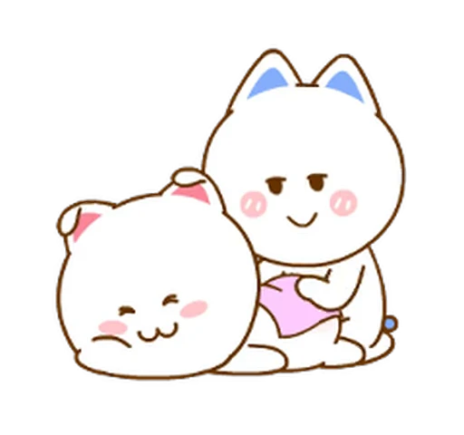 🍑 Стикер «Neko & Goya» для Telegram