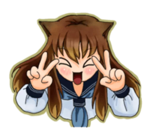 ✌ Стикер «Neko Mimi-chan» для Telegram