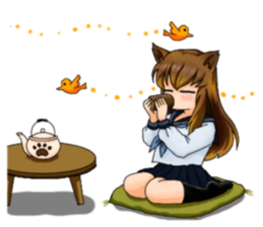 ☕ Стикер «Neko Mimi-chan» для Telegram
