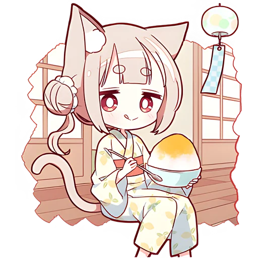 😋 Стикер «Летние Некомими» для Telegram