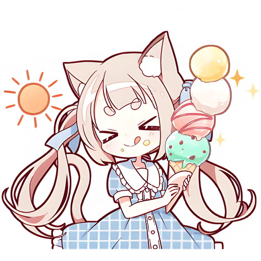 🍦 Стикер «Летние Некомими» для Telegram