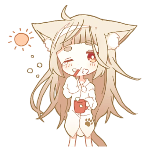 ☀ Стикер «Некомими–тян» для Telegram