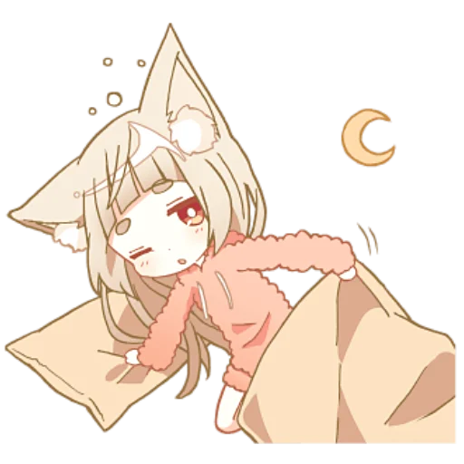 😴 Стикер «Некомими–тян» для Telegram