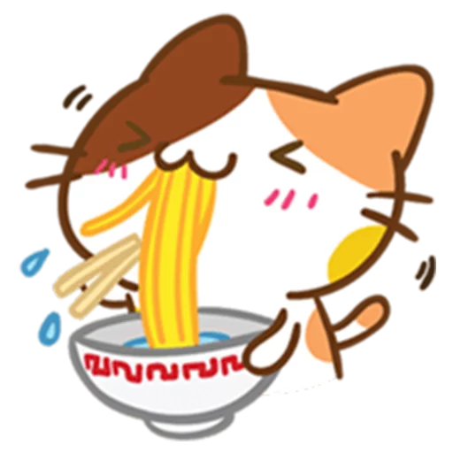 🍜 Стикер «What does the cat say ... Meow» для Telegram