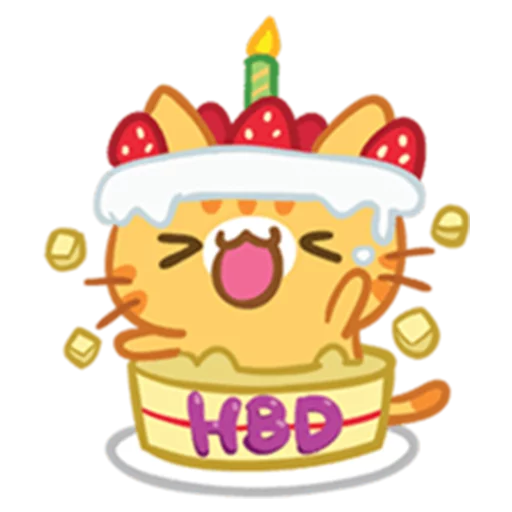 🎂 Стикер «What does the cat say ... Meow» для Telegram