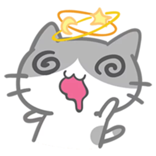 😵 Стикер «What does the cat say ... Meow» для Telegram