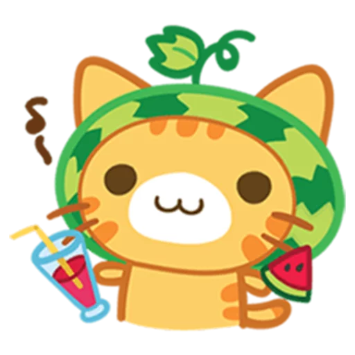 🍉 Стикер «What does the cat say ... Meow» для Telegram