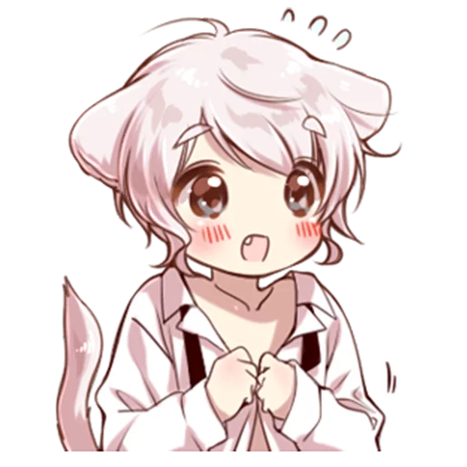 🙊 Стикер «Cute cat ear boy» для Telegram