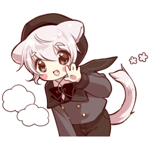 ✋ Стикер «Cute cat ear boy» для Telegram