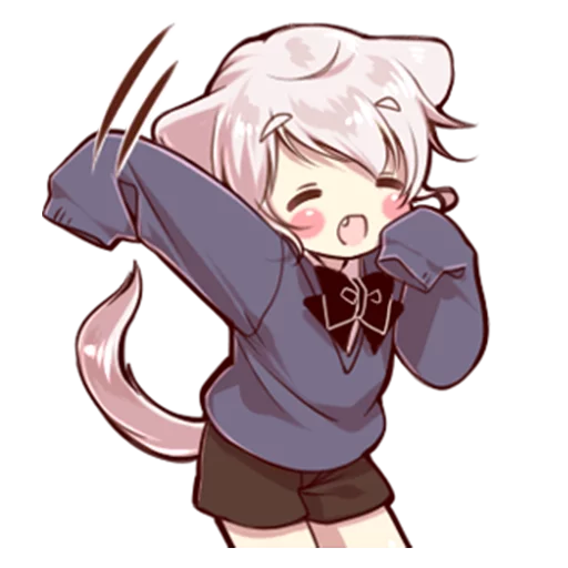 👋 Стикер «Cute cat ear boy» для Telegram
