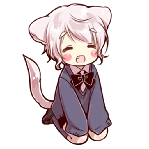 😸 Стикер «Cute cat ear boy» для Telegram