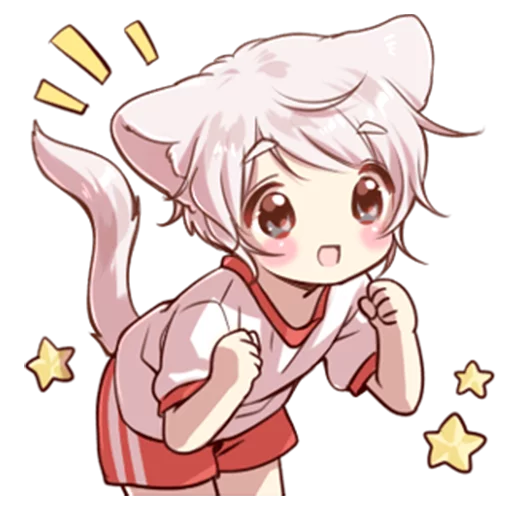 😃 Стикер «Cute cat ear boy» для Telegram