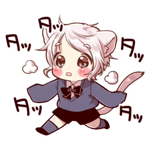 🏃 Стикер «Cute cat ear boy» для Telegram