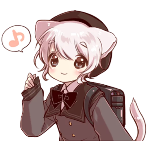 😊 Стикер «Cute cat ear boy» для Telegram