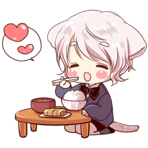😚 Стикер «Cute cat ear boy» для Telegram