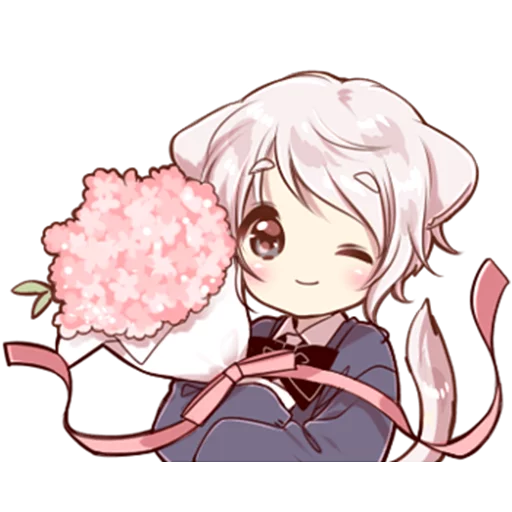 💐 Стикер «Cute cat ear boy» для Telegram