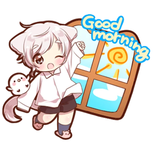 ✋ Стикер «Cute cat ear boy» для Telegram