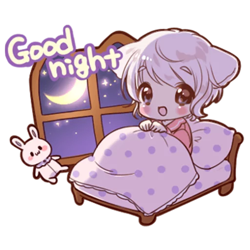 💤 Стикер «Cute cat ear boy» для Telegram