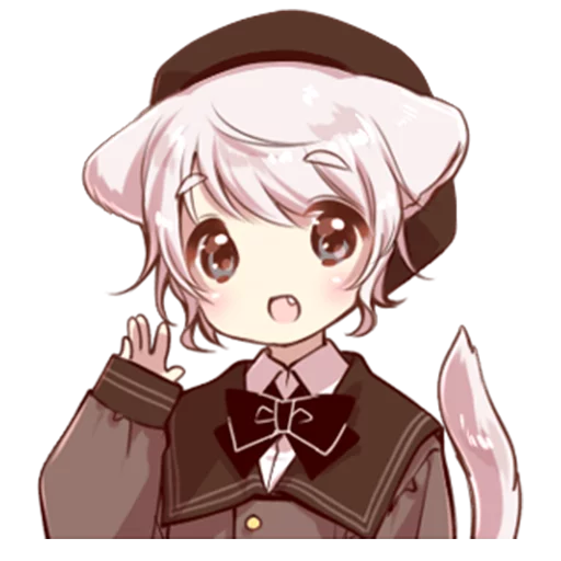 ✋ Стикер «Cute cat ear boy» для Telegram