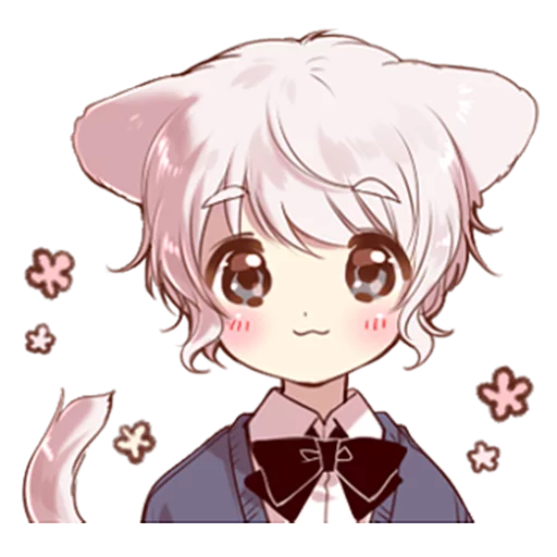 😊 Стикер «Cute cat ear boy» для Telegram