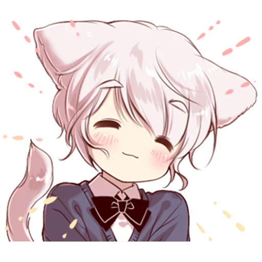 😊 Стикер «Cute cat ear boy» для Telegram
