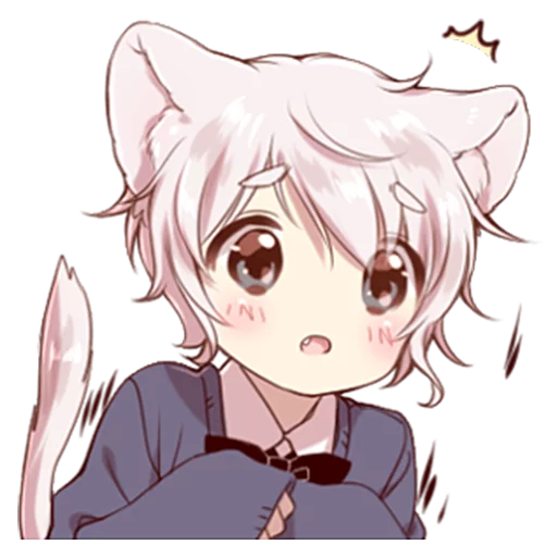 😧 Стикер «Cute cat ear boy» для Telegram