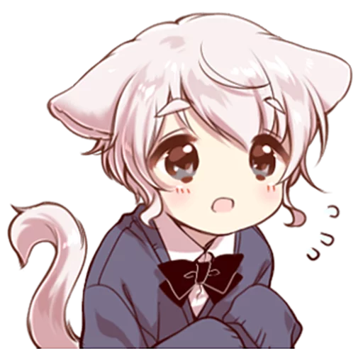 😓 Стикер «Cute cat ear boy» для Telegram