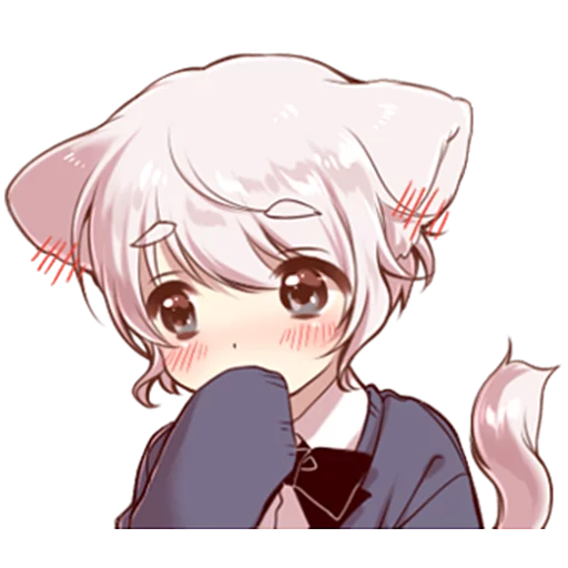 😳 Стикер «Cute cat ear boy» для Telegram