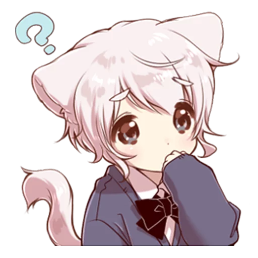 🤔 Стикер «Cute cat ear boy» для Telegram
