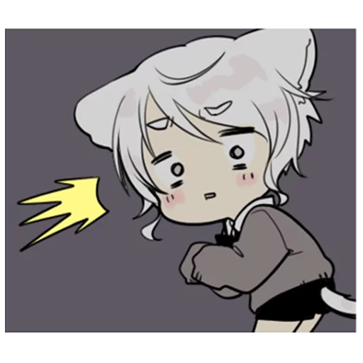 😨 Стикер «Cute cat ear boy» для Telegram