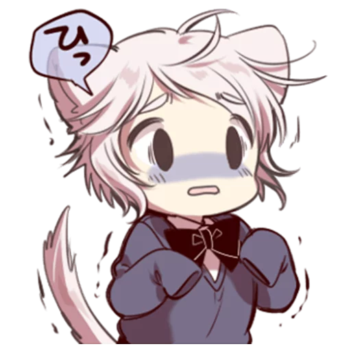 😨 Стикер «Cute cat ear boy» для Telegram