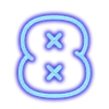 🙁 Эмодзи «Neon font Неоновый шрифт» для Telegram
