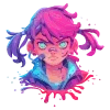 Стикер 35 neon blot