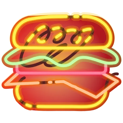 🍔 Стикер «Neon Classic» для Telegram