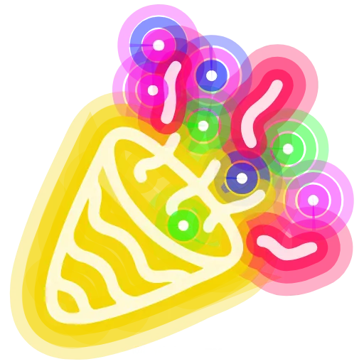 Стикер 19 neon emojis