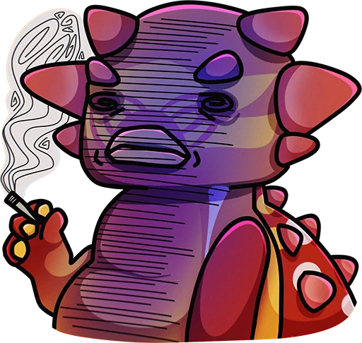 🚬 Стикер «MemeDino Nerai [PVE]» для Telegram