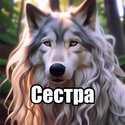 👧 Стикер «Волчьи мемы» для Telegram