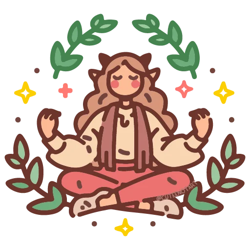 🧘‍♀️ Стикер «cute doodle» для Telegram