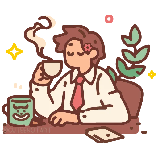 ☕️ Стикер «cute doodle» для Telegram