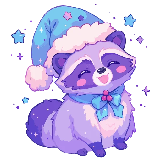 🦝 Стикер «новогодние звери» для Telegram