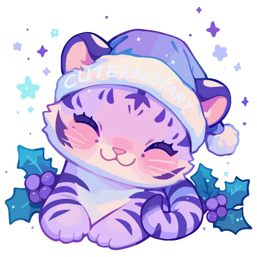 🐯 Стикер «новогодние звери» для Telegram