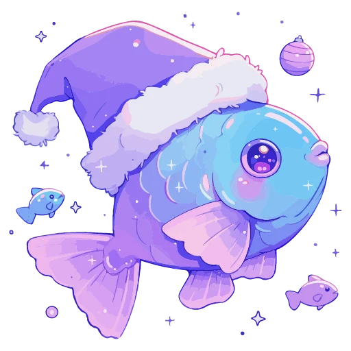 🐟 Стикер «новогодние звери» для Telegram
