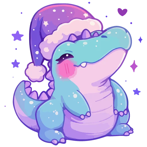 🐊 Стикер «новогодние звери» для Telegram
