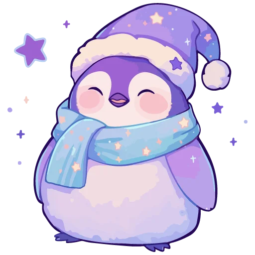 🐧 Стикер «новогодние звери» для Telegram