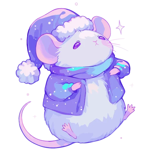 🐭 Стикер «новогодние звери» для Telegram