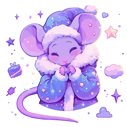 🐭 Стикер «новогодние звери» для Telegram